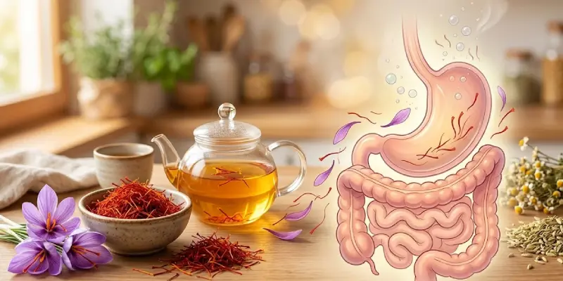 تاثیر زعفران بر نفخ، ورم معده (گاستریت) و سوءهاضمه