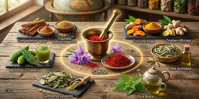 مقایسه زعفران با سایر گیاهان مفید برای دیابت