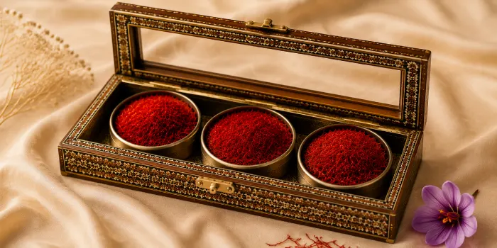 زعفران با بسته بندی خاتم